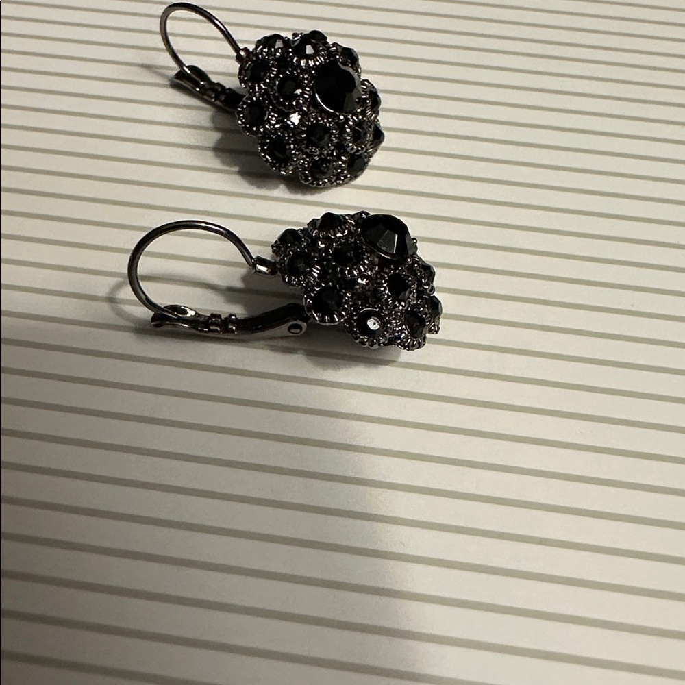 Elegant Black rhinestone drop Earrings - Picture 2 of 3